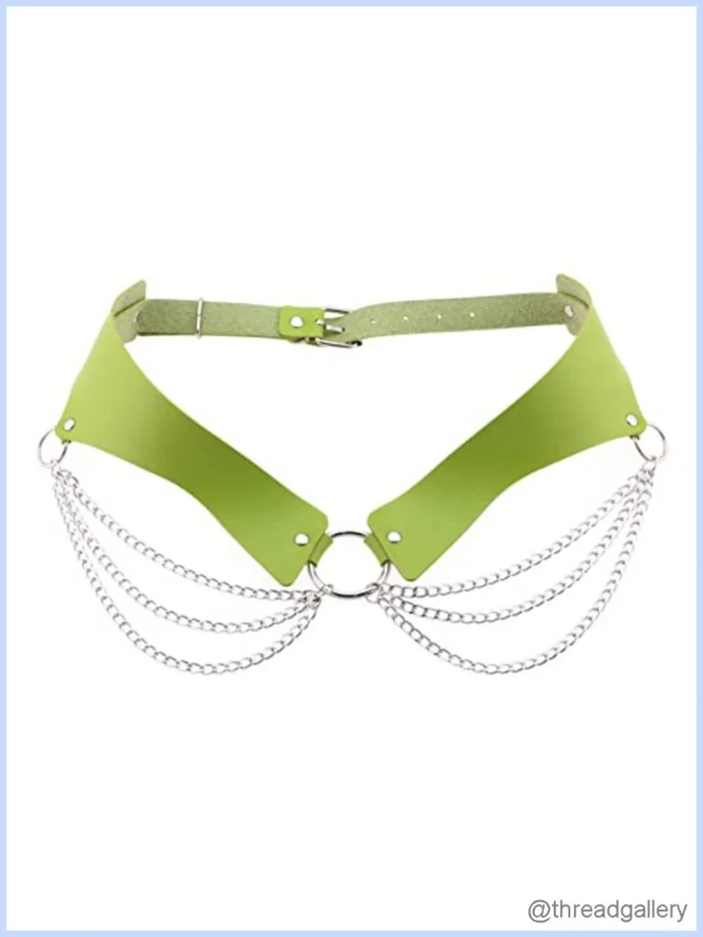 Women Faux Leather Punk Chain Waist Belt Goth Layered Body Belt